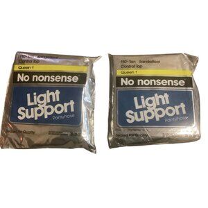 No‎ Nonsense Light Support Pantyhose Queen 1 Tan Sandalfoot Control Top Lot of 2